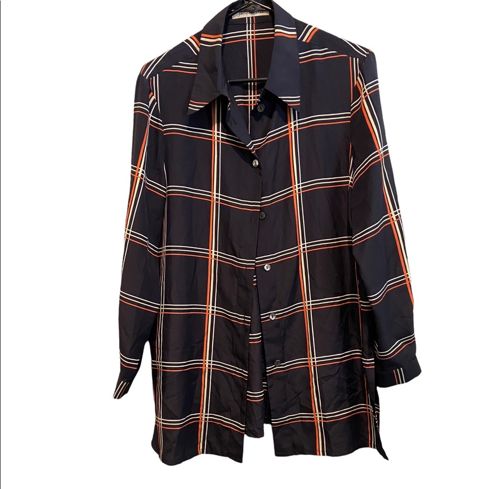 Jacques Vert Long Sleeve Window Pane Button Front… - image 1